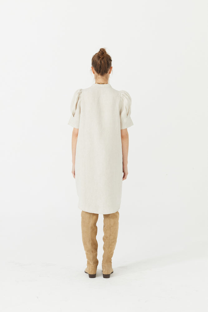 
                  
                    Athina Short Linen Dress - Natural
                  
                