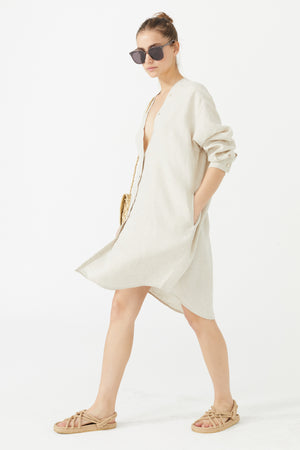 
                  
                    Exuma Linen Shirt Dress - Natural
                  
                