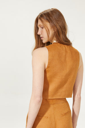 
                  
                    Paris Linen Vest - Caramel
                  
                