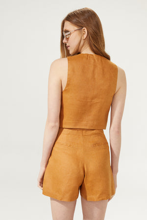 
                  
                    Frida Linen Shorts - Caramel
                  
                
