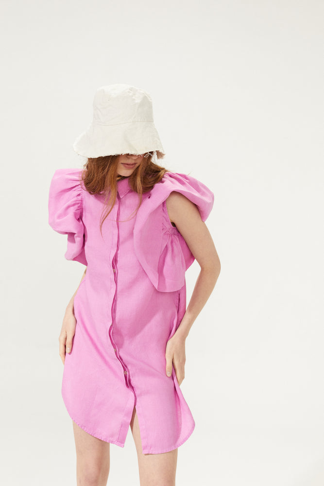 
                  
                    Santorini Linen Dress - Petunia Pink
                  
                