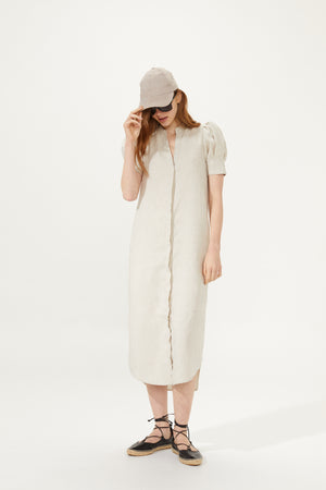 
                  
                    Athina Midi Linen Dress - Natural
                  
                