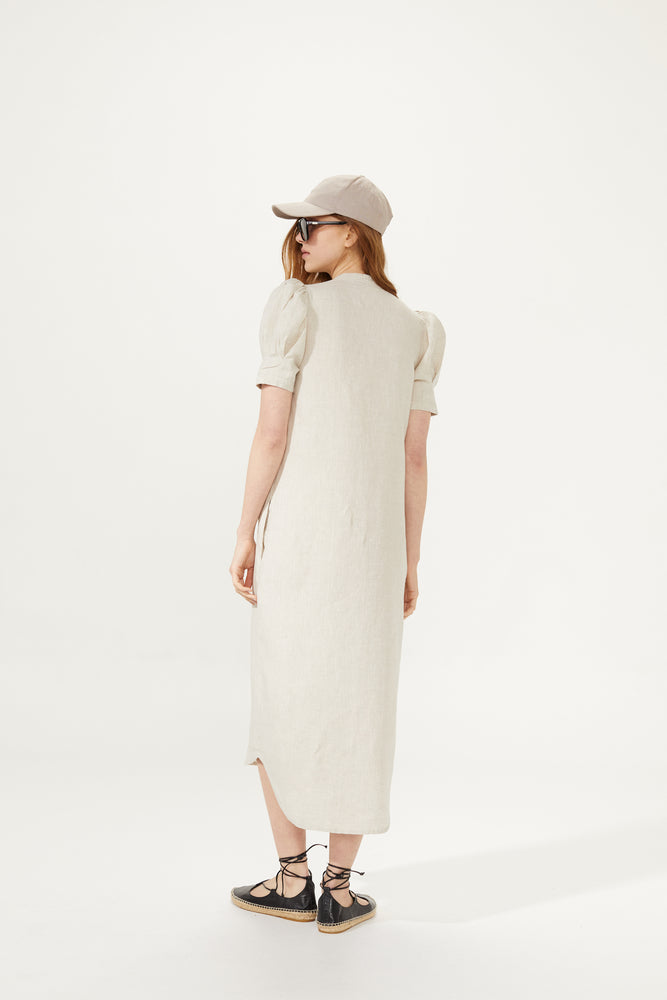 
                  
                    Athina Midi Linen Dress - Natural
                  
                