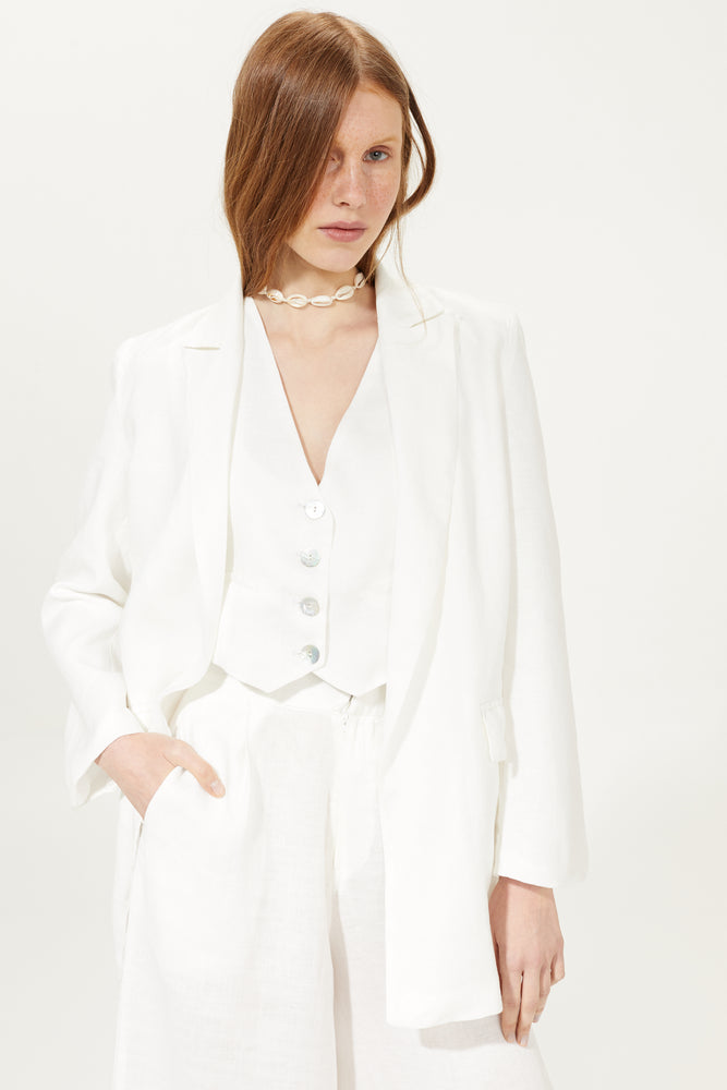 
                  
                    Milano Linen Blazer - White
                  
                