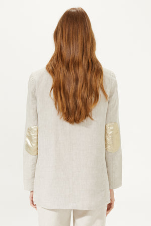 
                  
                    Sky Linen Blazer - Natural with Gold
                  
                