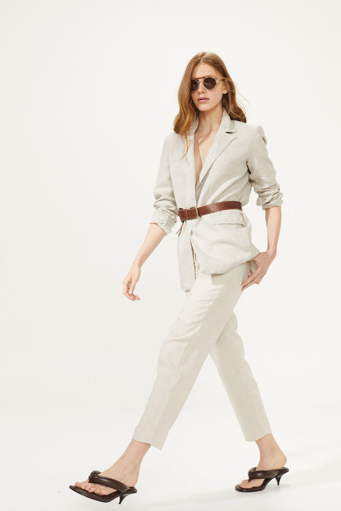 
                  
                    Sky Linen Blazer - Natural with Gold
                  
                