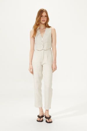 
                  
                    Texas Linen Pant - Natural with Gold
                  
                