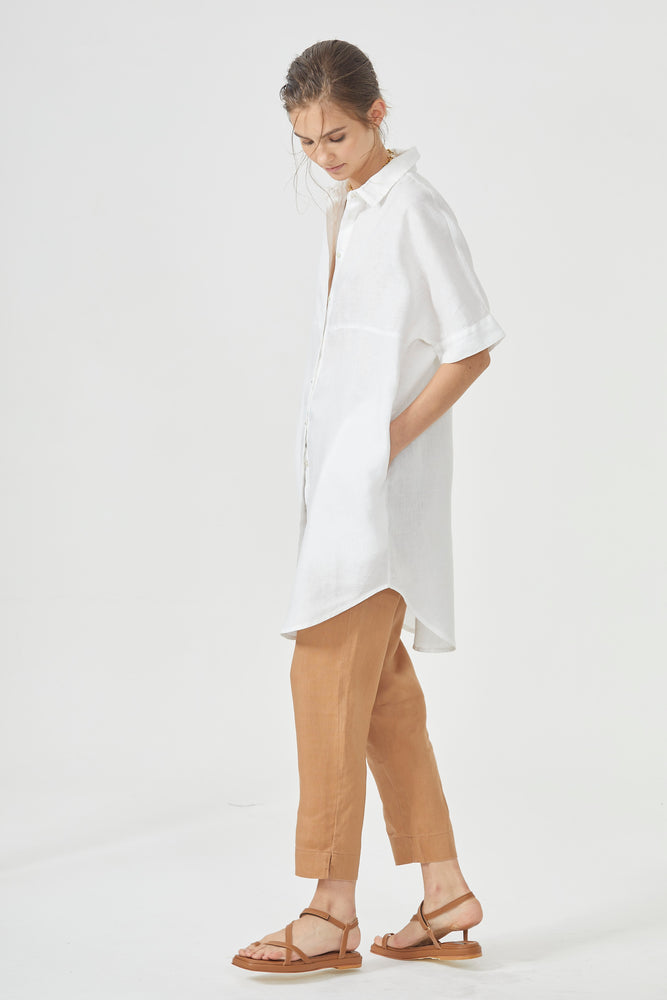 
                  
                    Alba Shirt Dress - White
                  
                