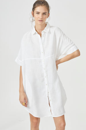 
                  
                    Alba Shirt Dress - White
                  
                